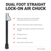 Dual Foot Straight Lock-On Chuck Matte Black Poly Finish, 1/4" FNPT