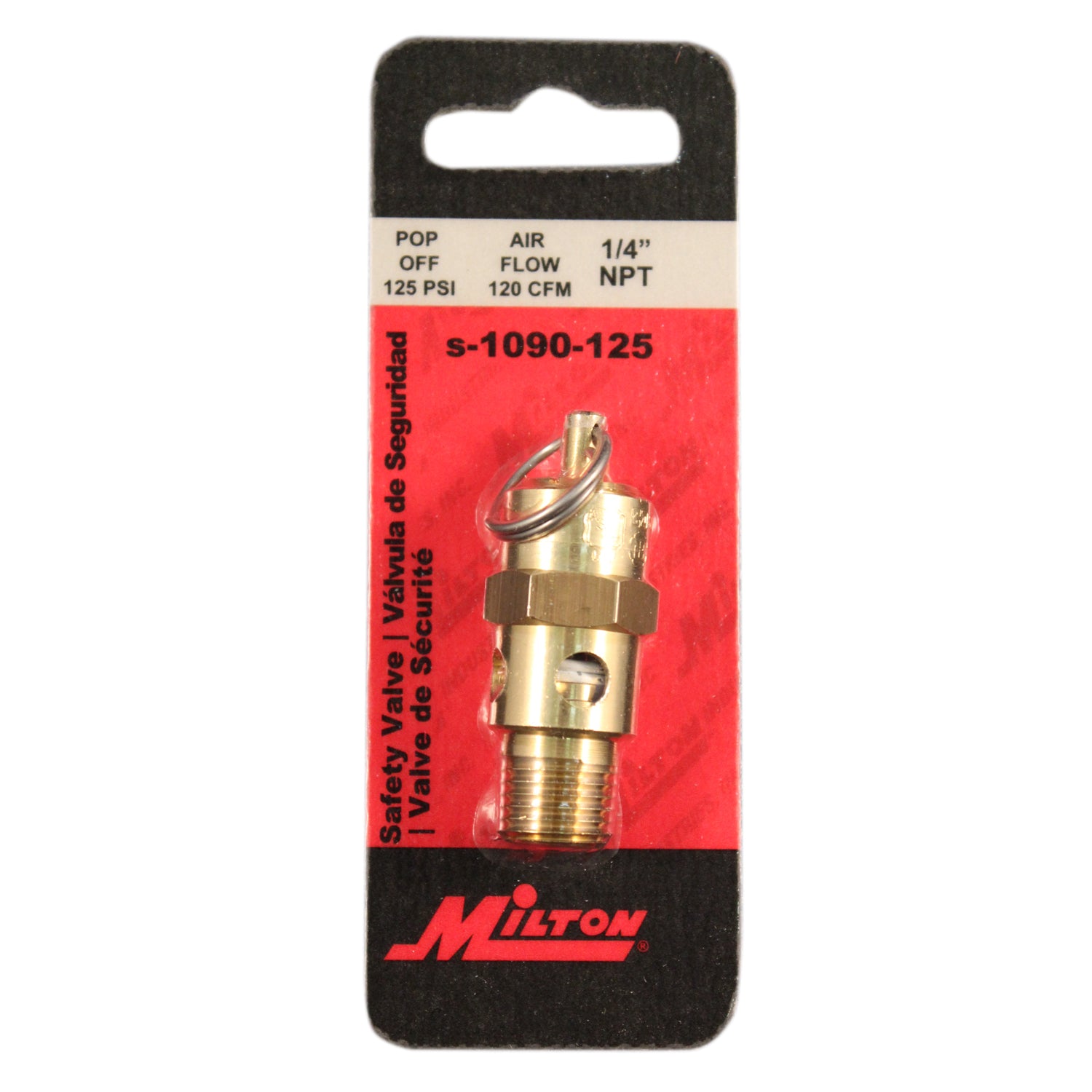 1 4 MNPT ASME Safety Valve 125 PSI Pop Off Pressure Milton 1-4-mnpt-asme-safety-valve-125-psi-pop-off-pressure-milton
