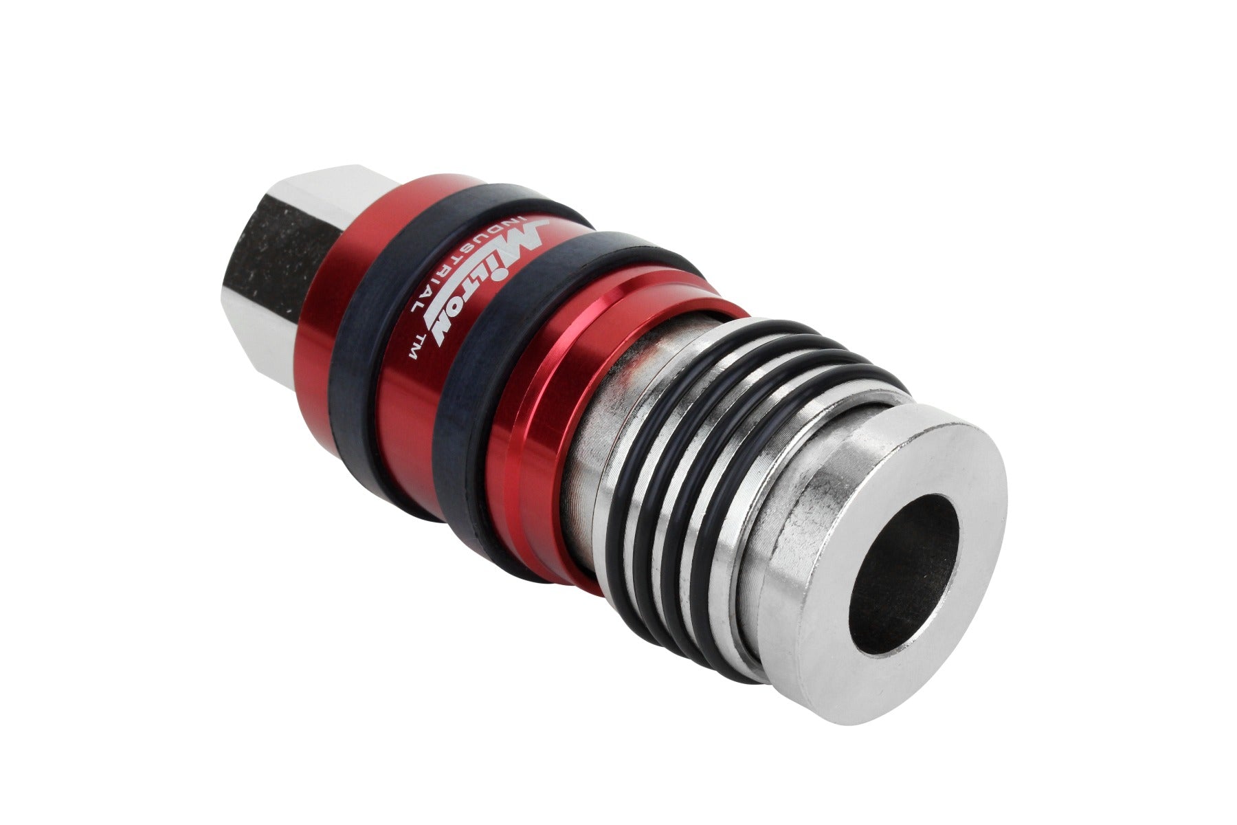 2 In ONEâ„¢ Universal Safety Exhaust Coupler 1/4 NPT x 3/8 Body Flow —  Milton® Industries Inc.