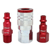 COLORFIT® M-STYLE® Coupler & Plug Kit - (M-STYLE®, Red) - 1/4" NPT (3-Piece)
