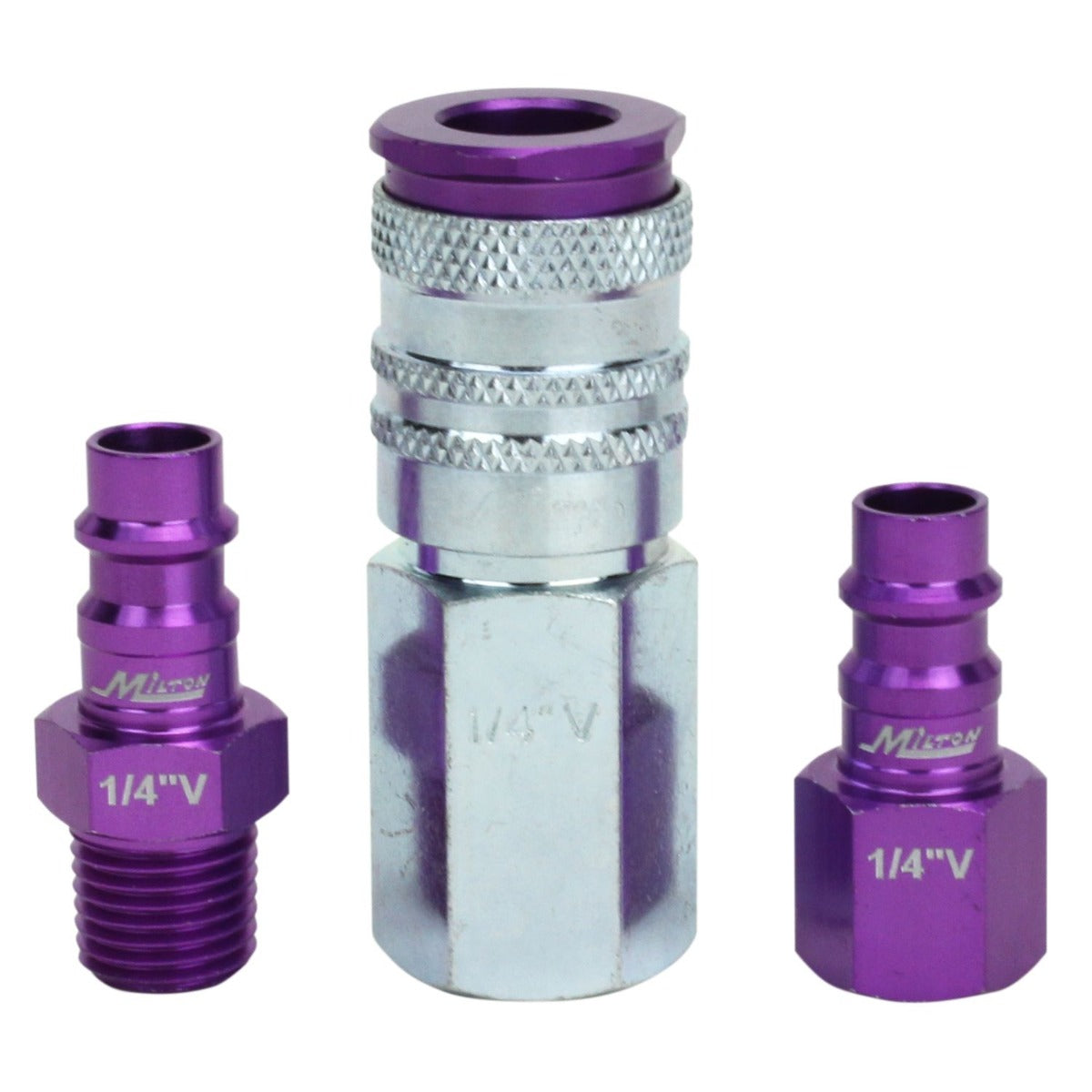 COLORFIT® HIGHFLOWPRO® Coupler & Plug Kit - (V-Style, Purple) - 1/4