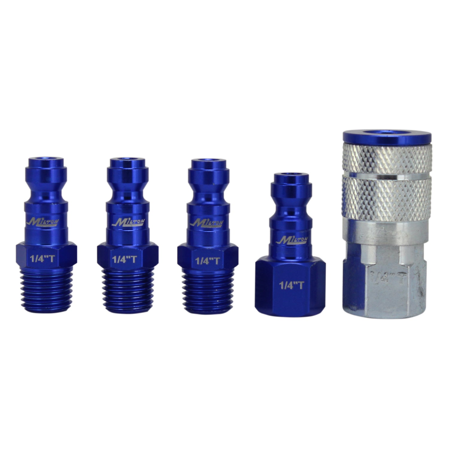 COLORFIT® Coupler & Plug Kit - (T-Style, Blue) - 1/4 NPT, (5-Piece)