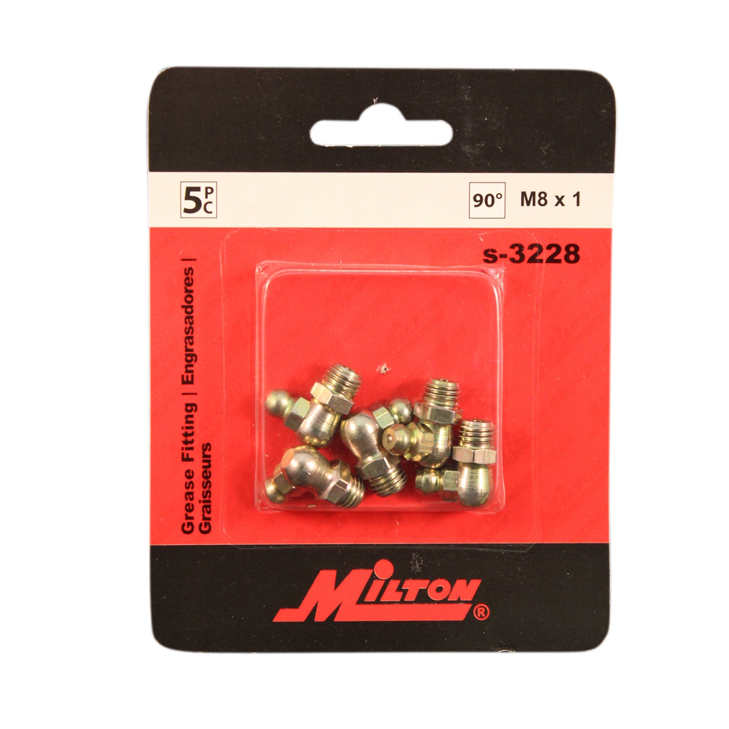 10Pack Milton® Metric M8 x 1 90° Grease Fitting S3228