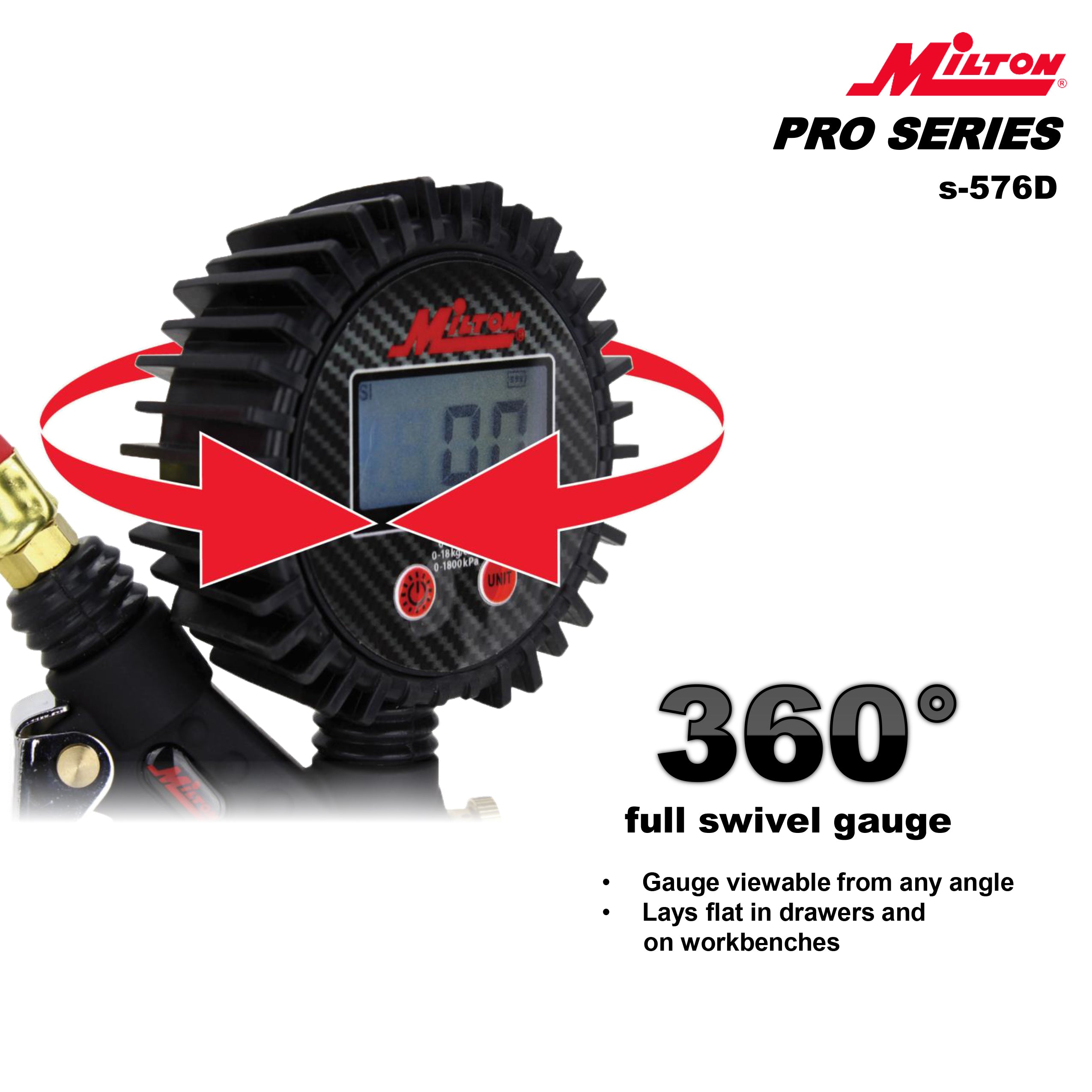 Astro AI 250 PSI Pistol Grip Digital Tire Inflator Gauge | With Locking Chuck