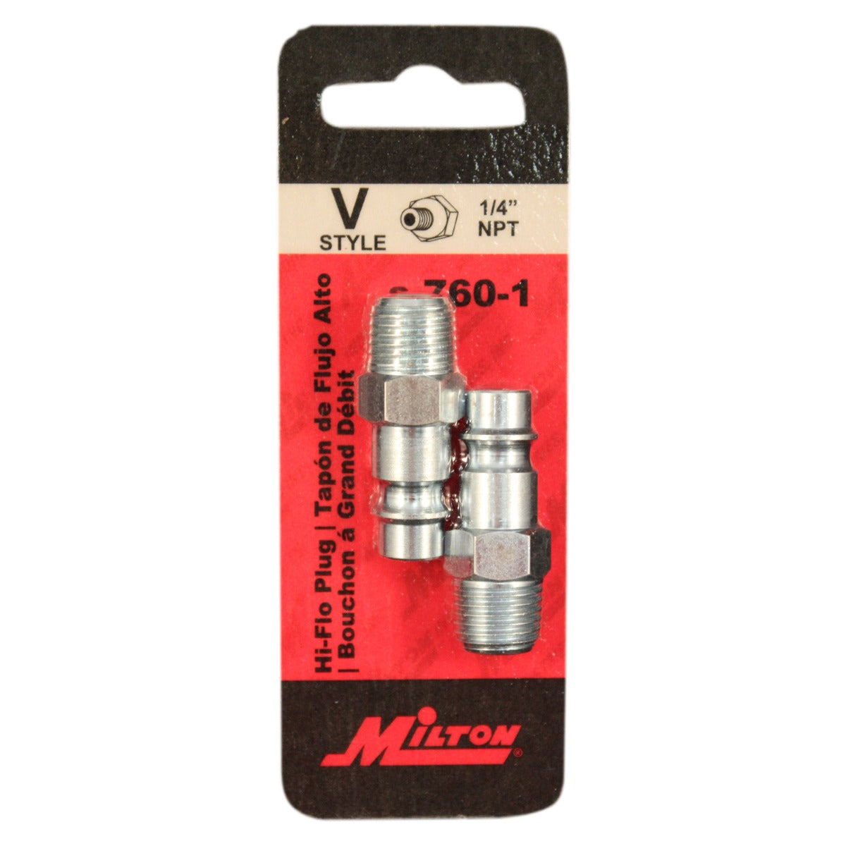 1/4" MNPT HIGHFLOWPRO® VStyle Male Steel Plug — Milton® Industries Inc.
