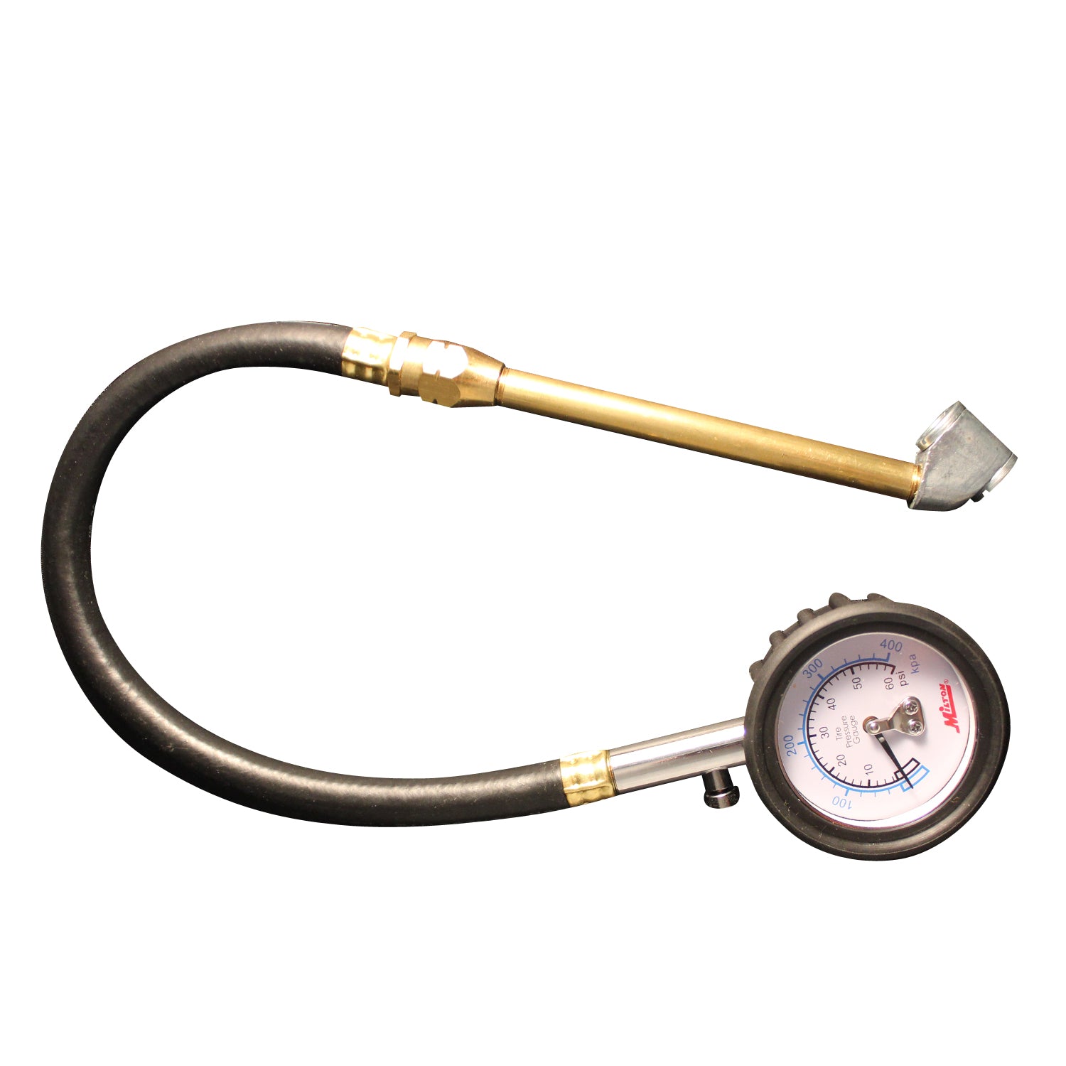 Milton® Dial Tire Pressure Gauge with Dual Head Air Chuck - 12" Hose